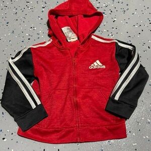 Adidas Kids Red and Black Hoodie size 3T